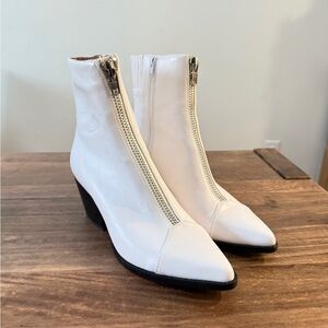 Jeffrey Campbell, White Zippered Ankle Boots